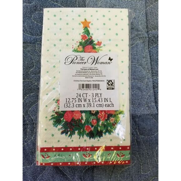 The Pioneer Woman Christmas Tree Guest Napkins 24 Count 3 Ply Paper - Picture 2 of 2